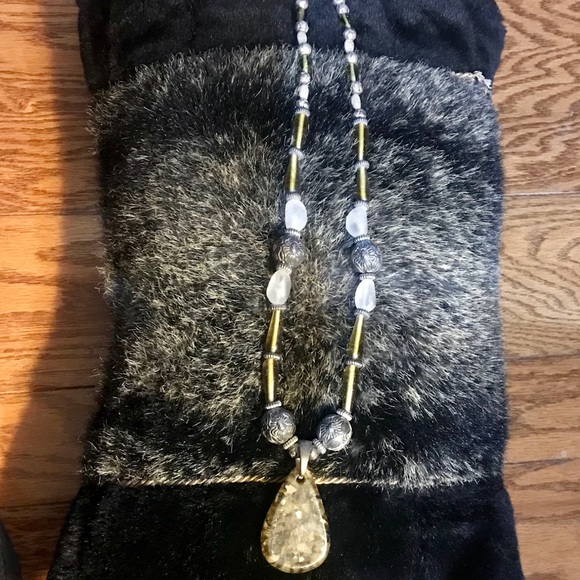 Necklace , Beautiful Large Amber & Gold  24” - Picture 4 of 8